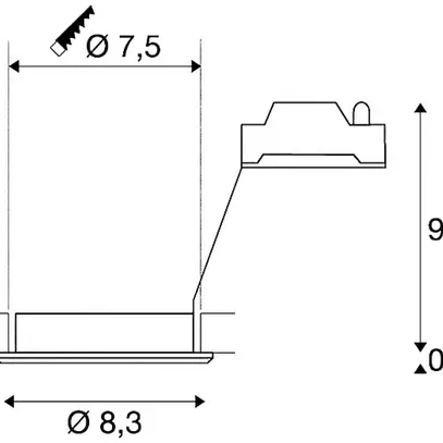 Plafonnier INC SLV PIKA QPAR51, GU10 orientable IP20 blanc 