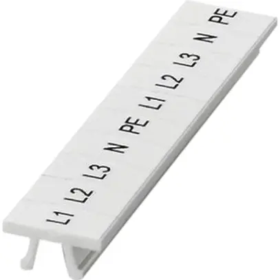 Zackband ZB L1, L2, L3, N, PE weiss längs bedruckt, 5mm 