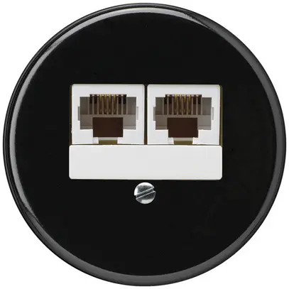 Insert pour boîte ENC basico 2×RJ45u parallèle noir 