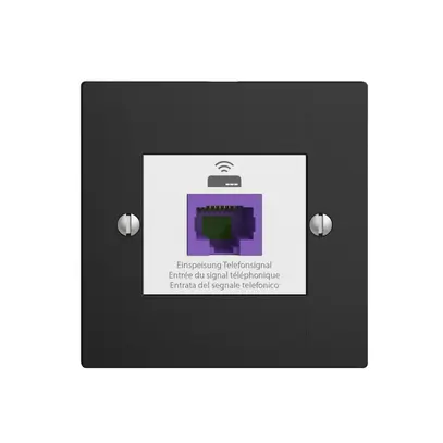 Prise de retour EDIZIOdue F 1×RJ45 p.Swisscom VoIP, 8 pôles, UTP, noir 