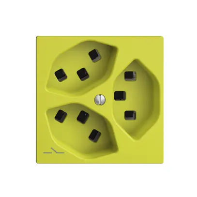 Prise 3×T23 Feller EDIZIOdue F, 1×séparé, bornes enfichables, lemon 