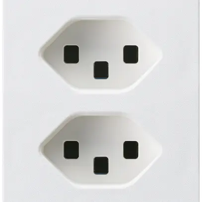 Prise FLF Hager 2×type 23 D blanc 