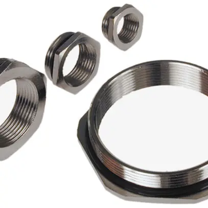 Riduzione esagonale M25×1.5 esterno/M20×1.5 interno ottone nichelato 