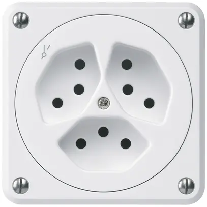 Presa INC robusto 3×tipo 13/1 bianco senza copercchio per combinazione 