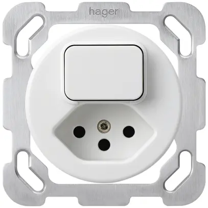 Einsatz zu UP-Kombination I basico W+Typ 13 weiss mit Befestigungsplatte 