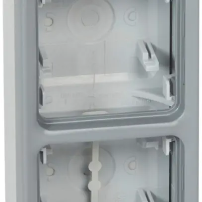 Scatola AP PLEXO 2×1 grigio 