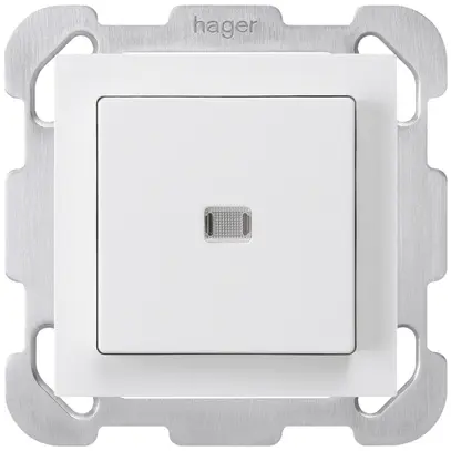 Pulsante luminoso INC kallysto A-R/1P bianco con piastra di fissaggio 