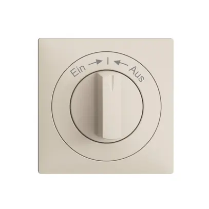 Kit frontale EDIZIOdue Ein->I<-Aus crema 60×60mm per pulsante girevole 