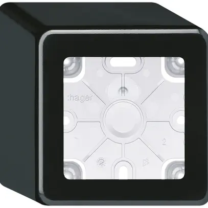 Scatola AP Hager basico 1×systo nero 