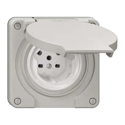 Presa NEVO N.CO, 1×T15, IP21, grigio chiaro 