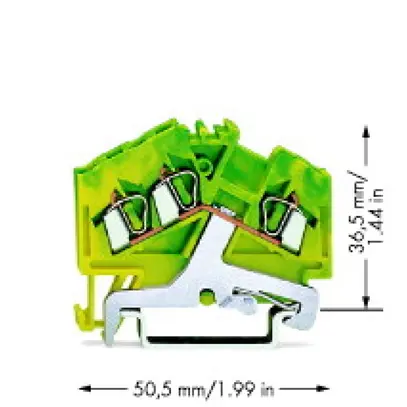 Morsetto WAGO 3L 2.5mm² verde/giallo 