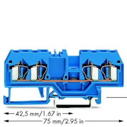 Morsetto di passaggio WAGO 2.5mm² blu 
