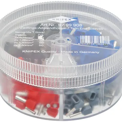 Assortiment embout de câble KNIPEX avec 200×embouts de câble Twin isolés 