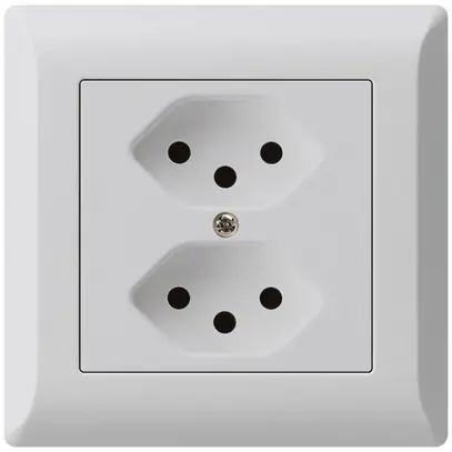 Prise ENC kallysto.line 2×T13 gris clair avec sécurité enfants 