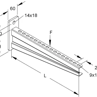 Console murale 230×145mm zinguée à chaud par immersion 