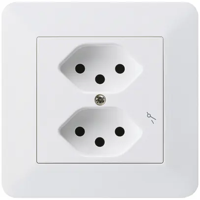 Prise ENC kallysto.trend 2×T13/1 blanc avec sécurité enfants 