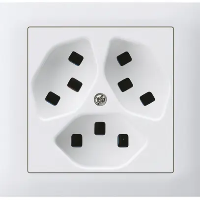 Presa INS kallysto 3×tipo 23 montaggio T scatola INS G3 telaio a innesto bianco 