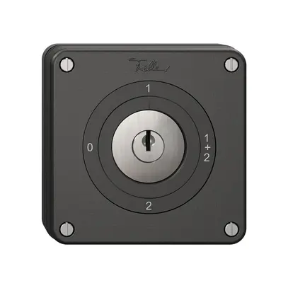 Interrupteur rotatif NUPU NEVO, 1/1 L, avec serrure&2 clés, KS, 0-1-1+2-2, noir 