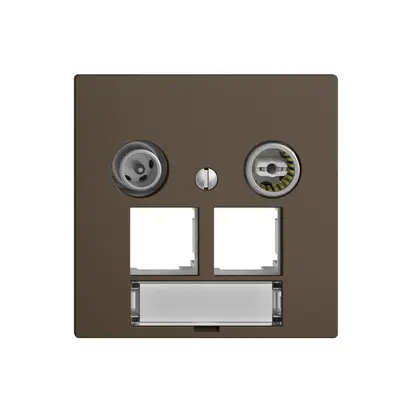 Presa multimedia EDIZIOdue F EASYNET 11dB, p.2×RJ45 S-One, coffee 