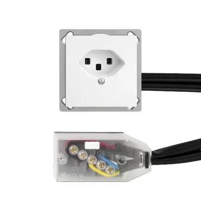 Prise INC EDIZIOdue T23 L1 blanc pour câble plat Technofil 