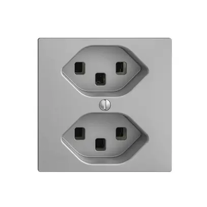 Prise EDIZIOdue 2×T23 silver 16A, avec bornes enf. 
