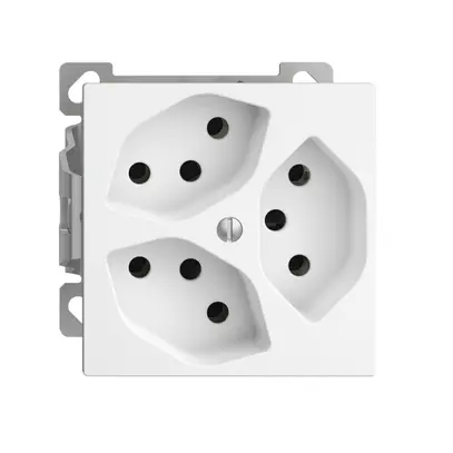 AP-Steckdose EDIZIOdue 3×T13 3×S Kombi-Einsatz weiss 