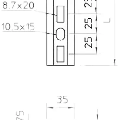 Barra profilata Bettermann 150×35×18mm zincato 