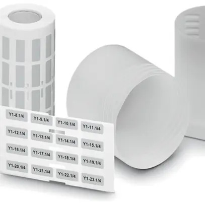 Rouleau d'étiquet.EML R SR argent 70×32mm, autocollant 