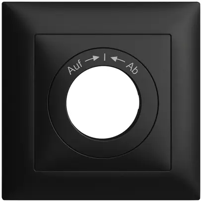 Kit frontale EDIZIOdue Auf->I<-Ab nero 88×88mm per pulsante girevole 
