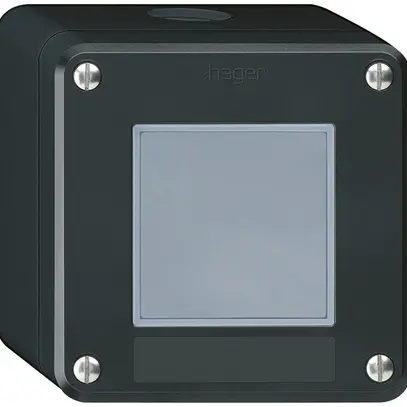 Pulsante di suoneria AP Hager robusto IP55 con placchetta nero 