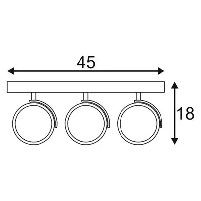 Plafoniera SLV KALU QPAR, 3×GU10 75W IP20 alu spazzolato 