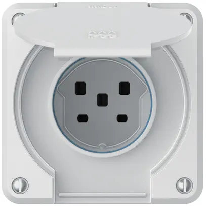 Prise robusto 1×type 25 IP55 blanc 