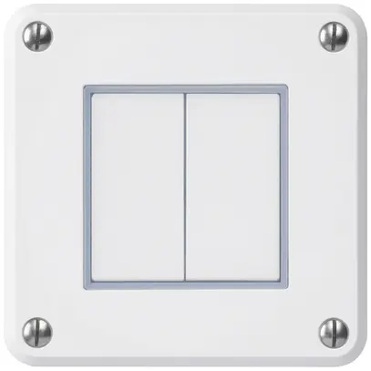 Contact à poussoir ENC robusto IP55 2×1P blanc 