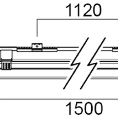 Luminaire p.loc.hum.LED Sylvania RESISTO 1500 61W 8500lm 840 IP66 1500mm gris 