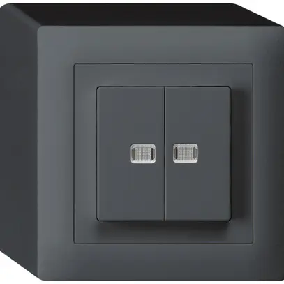 Interruttore pulsante luminoso AP kallysto 1/3+3/1 con 2 lenti antracite 