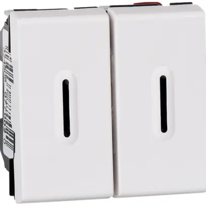 EB-Leuchtwippschalter MOS 1/3 +3/1L 10A weiss 2 Module 