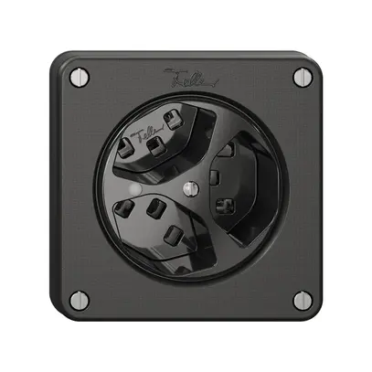 Presa NEVO, 3×T23, c.LED, nero 