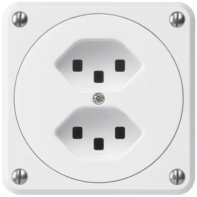 Presa INC robusto 2×tipo 23 bianco senza copercchio per combinazione 