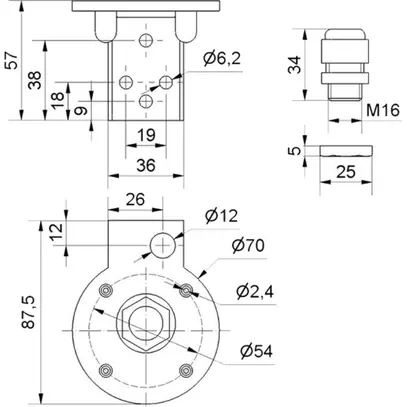 Staffa WERMA, per colonna di segnalizzazione, per montaggio su base, grigio 