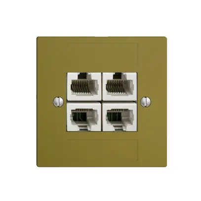 Presa INC 4×RJ45/u 4P sep. EDIZIOdue olive ITplus 