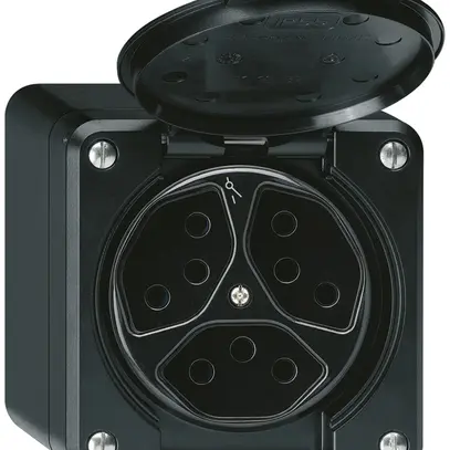 Presa AP robusto 3×tipo 13/1 nero 