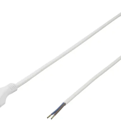 Câble d'appareil plat Tdf 2×1mm² 2m blanc fiche T11 