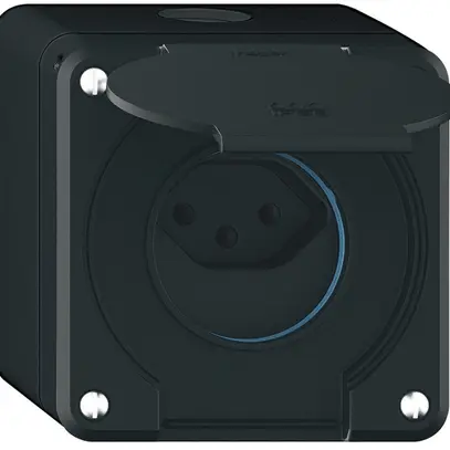 Prise AP robusto 1×type 13 IP55 noir 