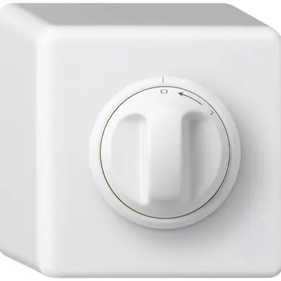 Contatto rotativo AP 0<1/1L bianco basico con manopola 