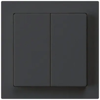 Kit frontale kallysto 60×60 nero per interruttore/tasto con bottone doppio 