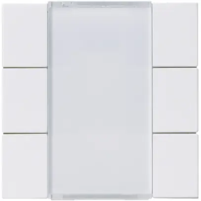 Face poussoir Hager basico KNX sextuple blanc 45×45mm 