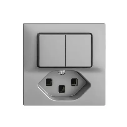 Combinaison A-R+3/1L+T23 16A EDIZIOdue silver 