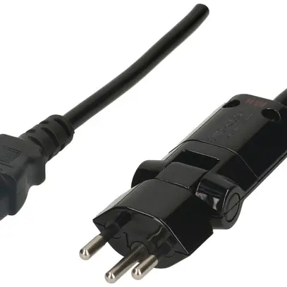 Cavo d'apparecchio MAX HAURI T12/C13 Clip-Clap Td 3×0.75mm² 2m nero 