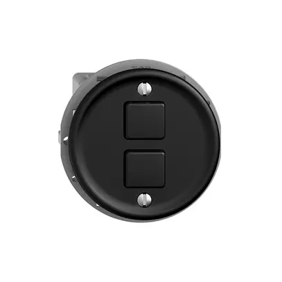 Poussoir KNX ENC STANDARDdue 2×avec LED RGB, avec capteur de température noir 