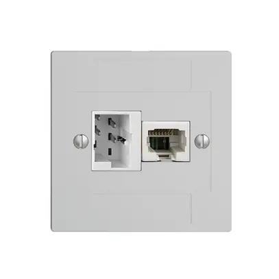 Boîte de raccordement ENC 1×TT,1×RJ45/u 4P EDIZIOdue ITplus ITM gris clair 